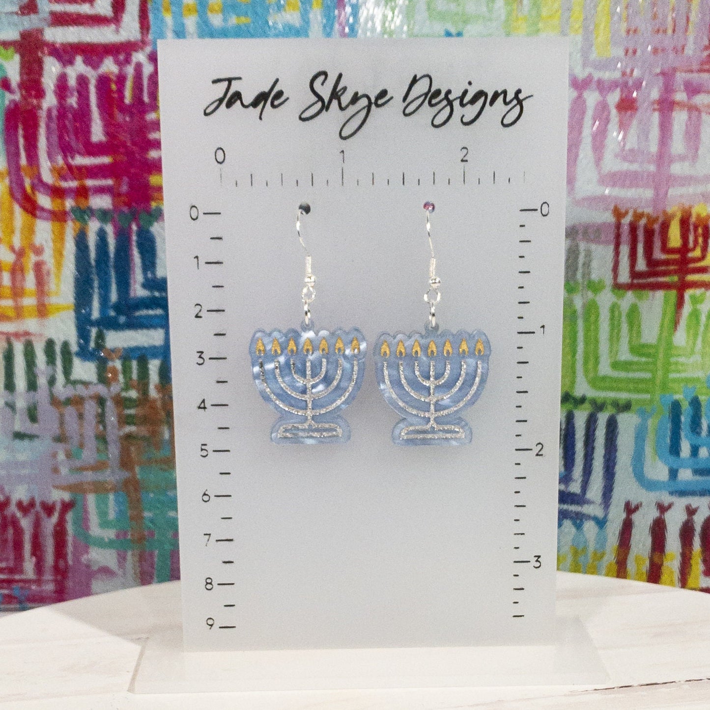 Menorah Dangle Earrings