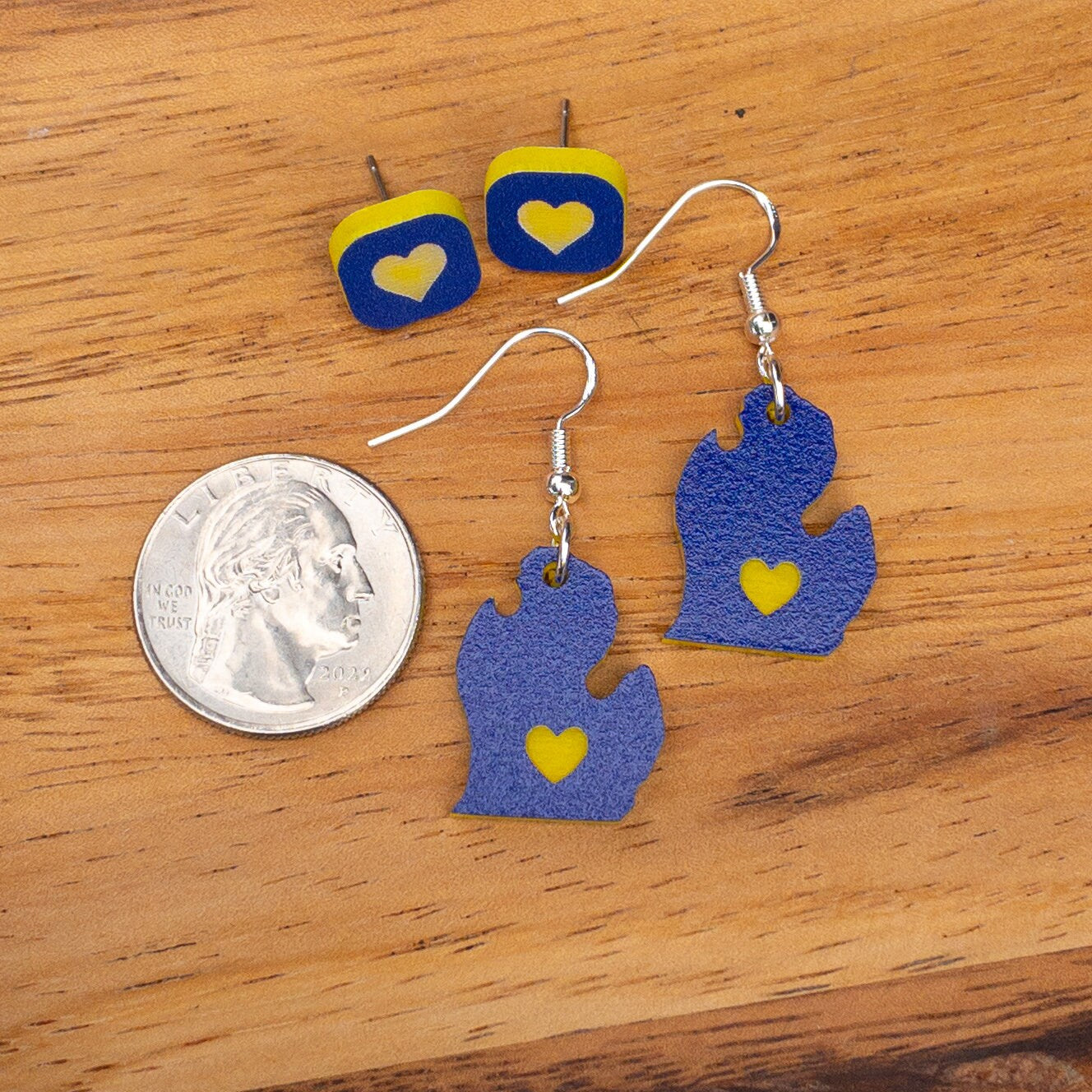 UofM University of Michigan Earrings, Maise & Blue