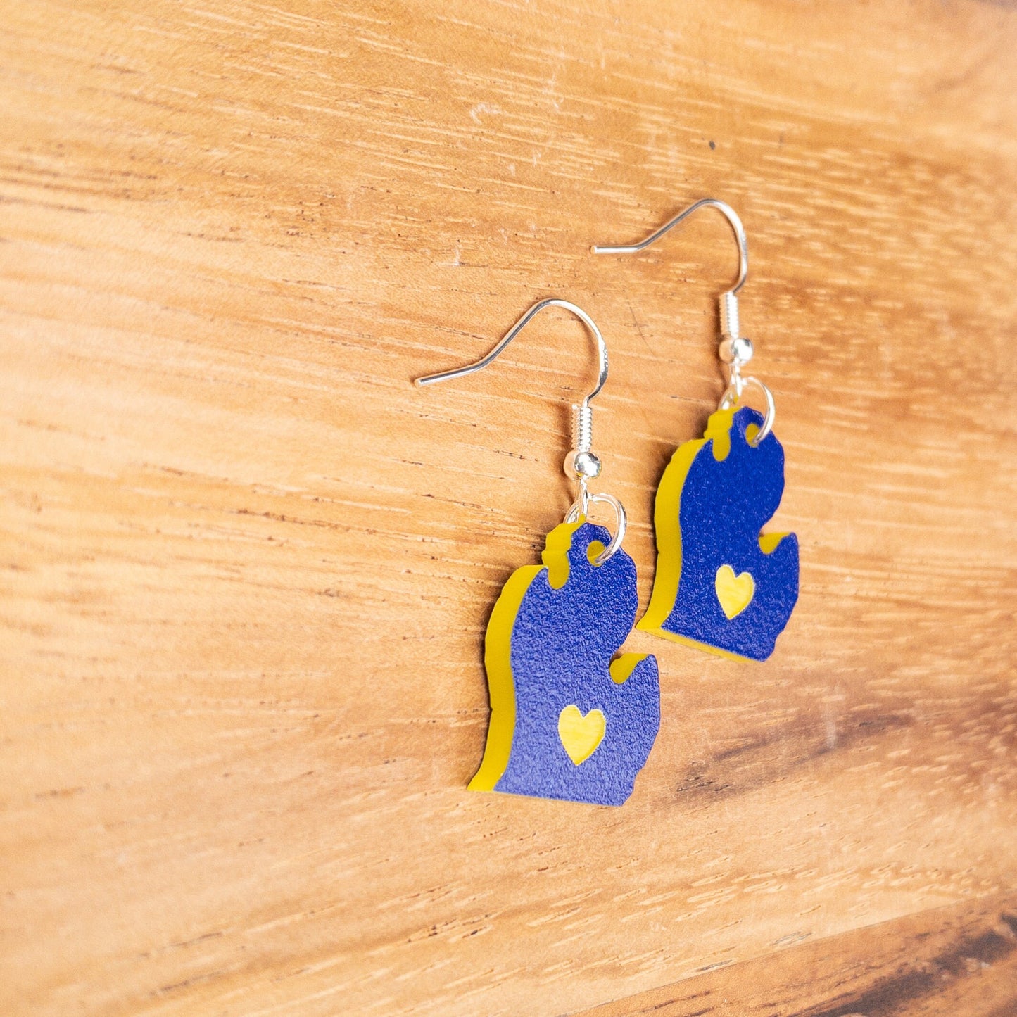 UofM University of Michigan Earrings, Maise & Blue