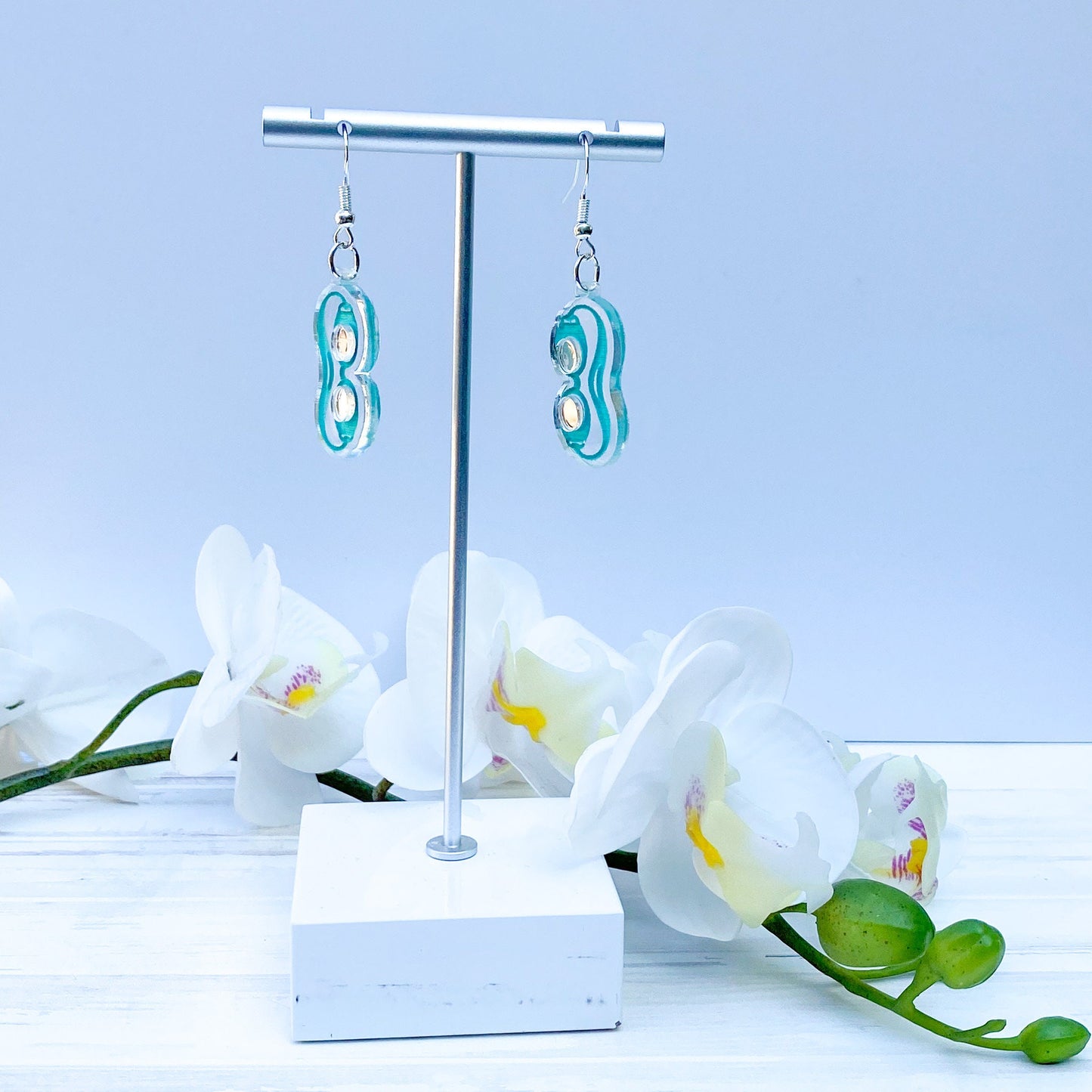 Customizable Swim Goggle Earrings with Mirrored Lenses - Unique Sport Earrings for Swimmers and Coaches, Swim fan earrings, Swim Mom