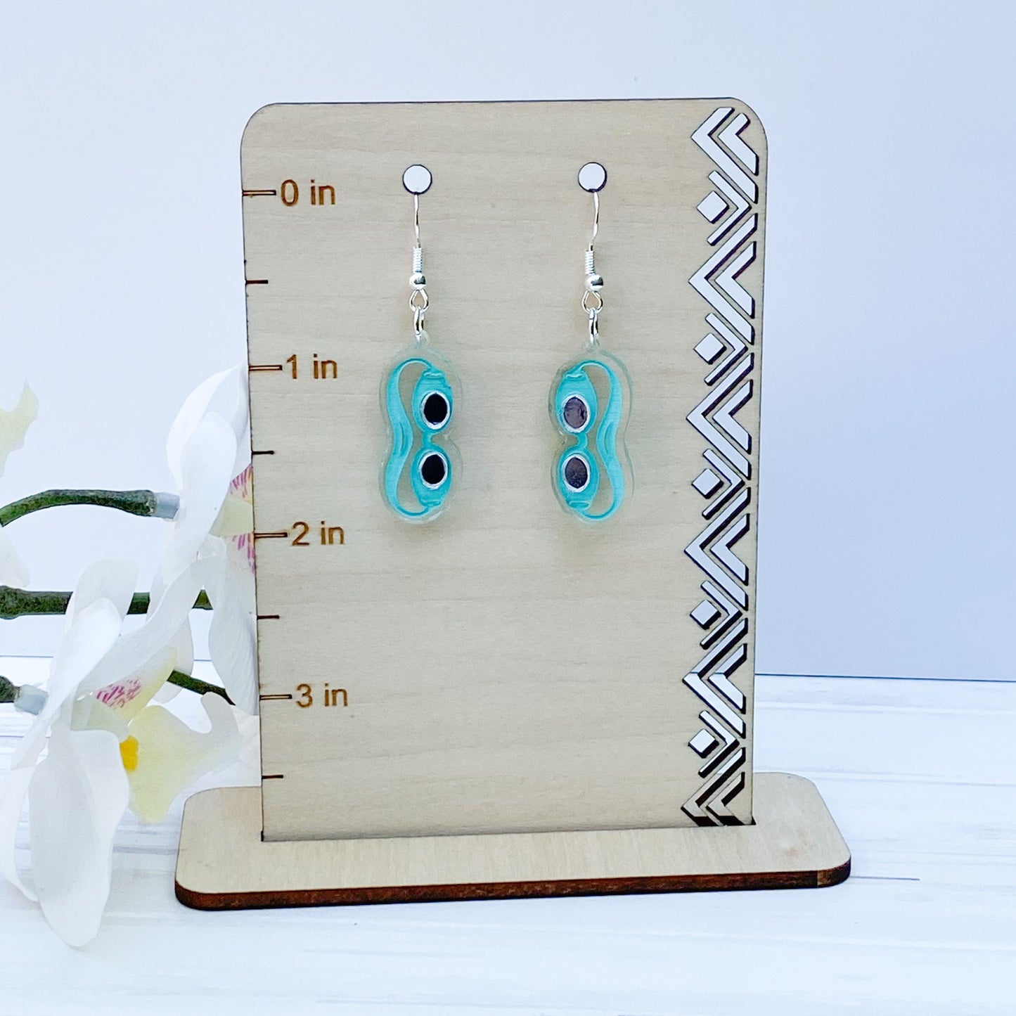 Customizable Swim Goggle Earrings with Mirrored Lenses - Unique Sport Earrings for Swimmers and Coaches, Swim fan earrings, Swim Mom