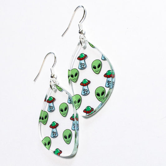 Alien Pattern Acrylic Earrings